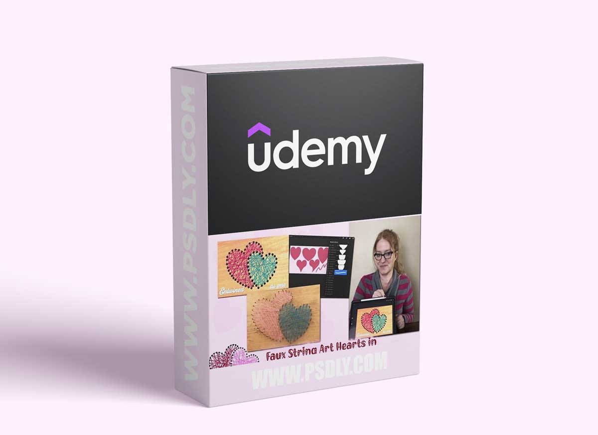 Faux String Art Hearts in Procreate plus 3D String Art