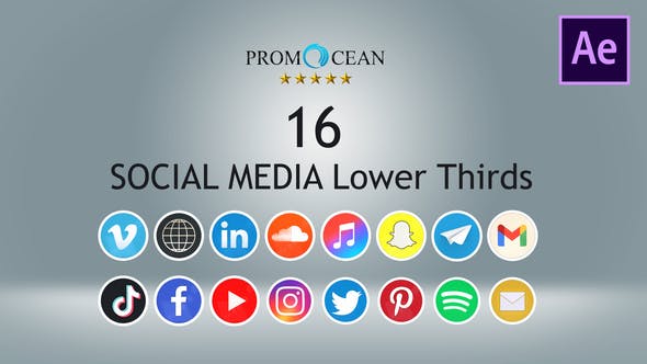 Videohive 16 Social Media Lower Thirds 36223177