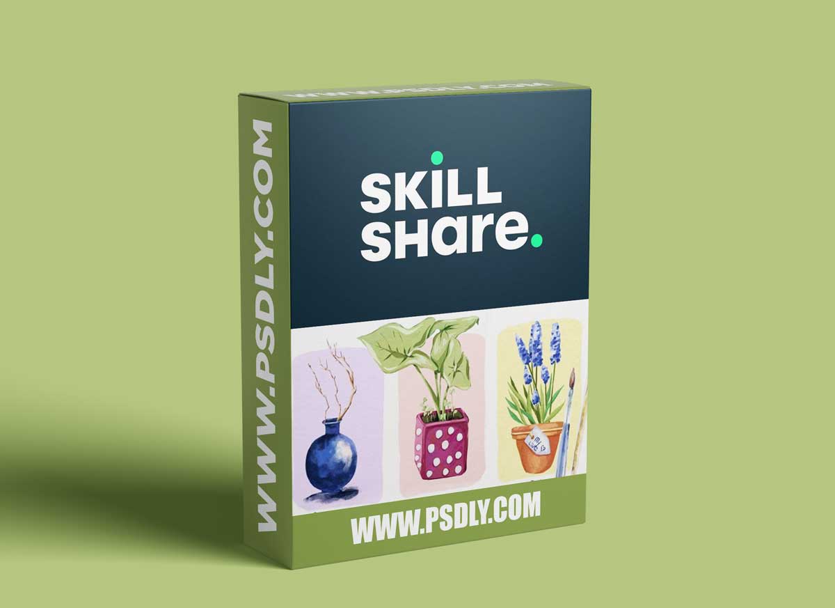 Gouache Plants in Pots in Procreate - Digital Floral Illustration + free brushes