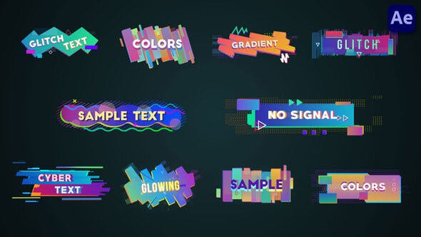 Videohive Colorful Glitch Lower Thirds & Titles [After Effects] 36113887