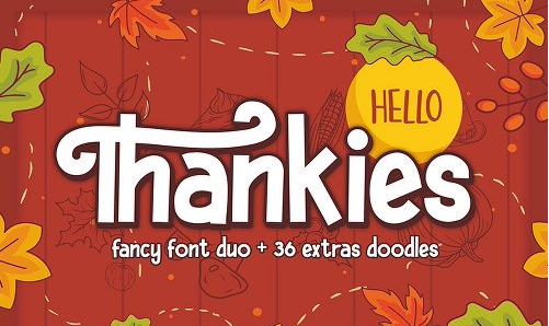 FontBundles Hello Thankies Font Family - 2 Fonts