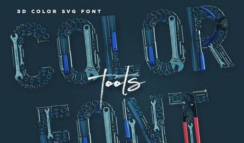 Worker's Tools - 3D Color SVG Font