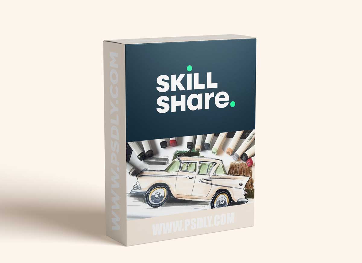 Start Urban Sketching And Draw A Vintage Car Using Professional Markers!