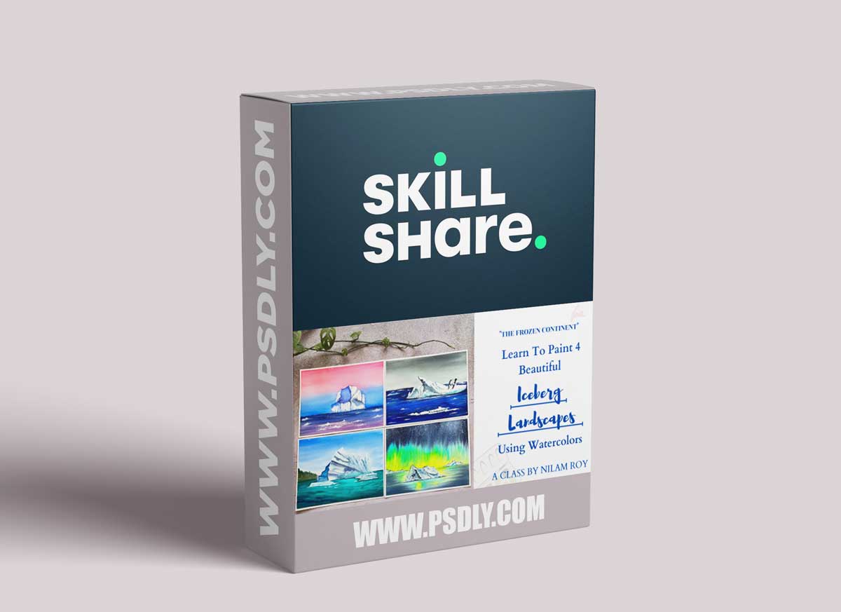 The Frozen Continent : Learn to Paint 4 Iceberg Landscapes Using Watercolors