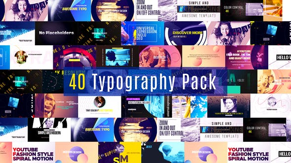 Videohive 40 Typography Pack 36238386