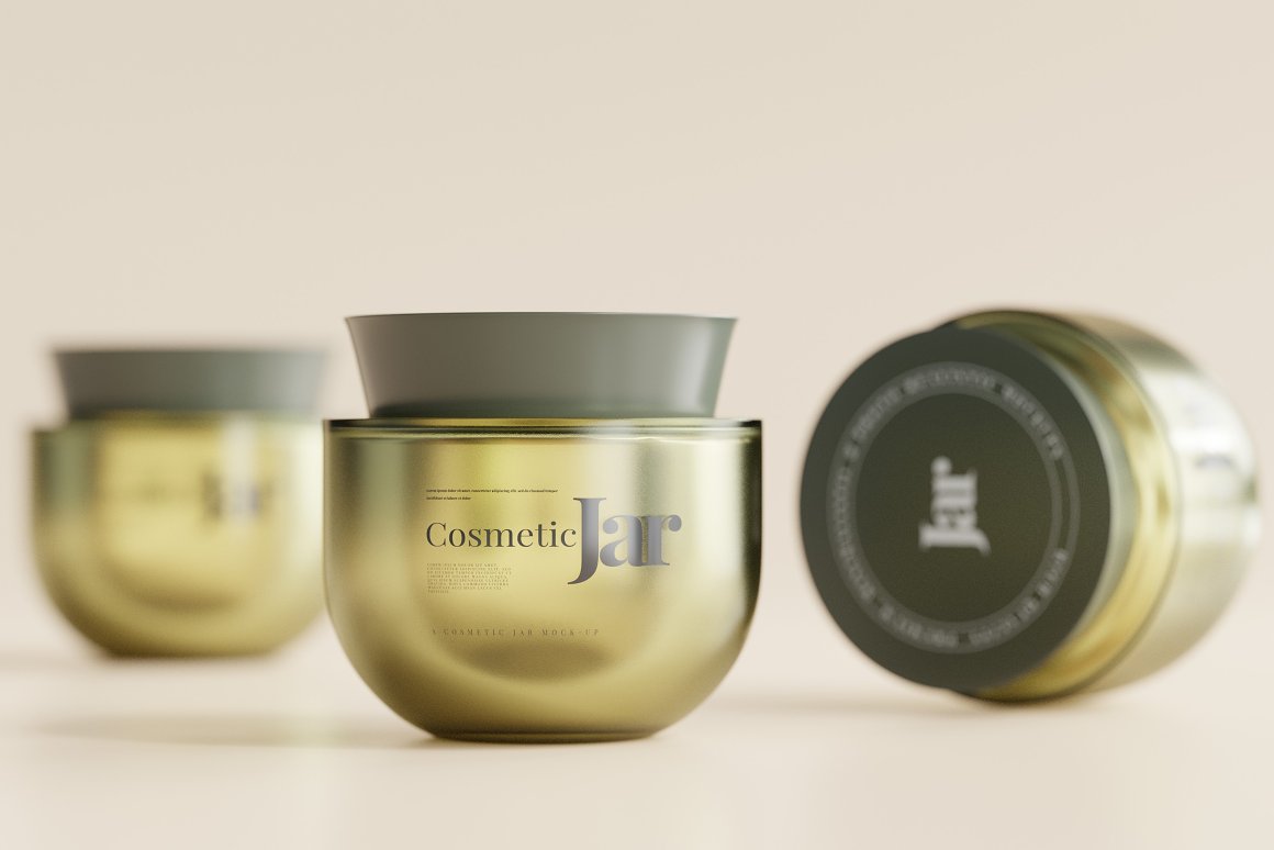 CreativeMarket - Glass Cosmetic Jar Mockup 6761914