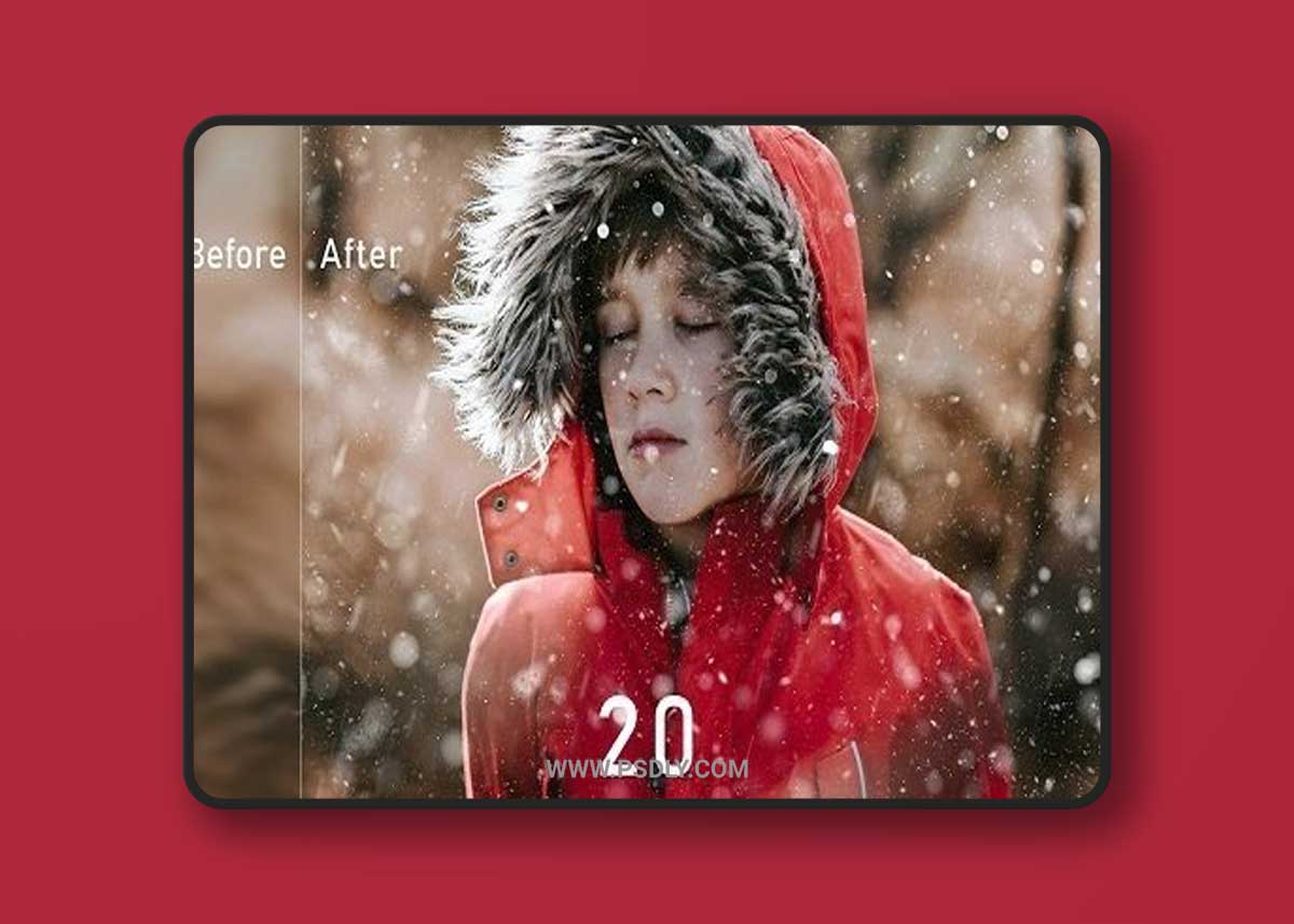 20 Realistic Snow Overlays, Snow PNG Backgrounds, Snow Dust