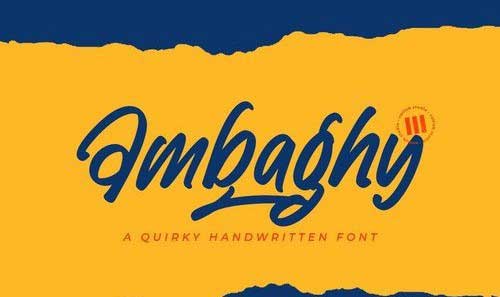 Ambaghy - A Quirky Handwritten Font