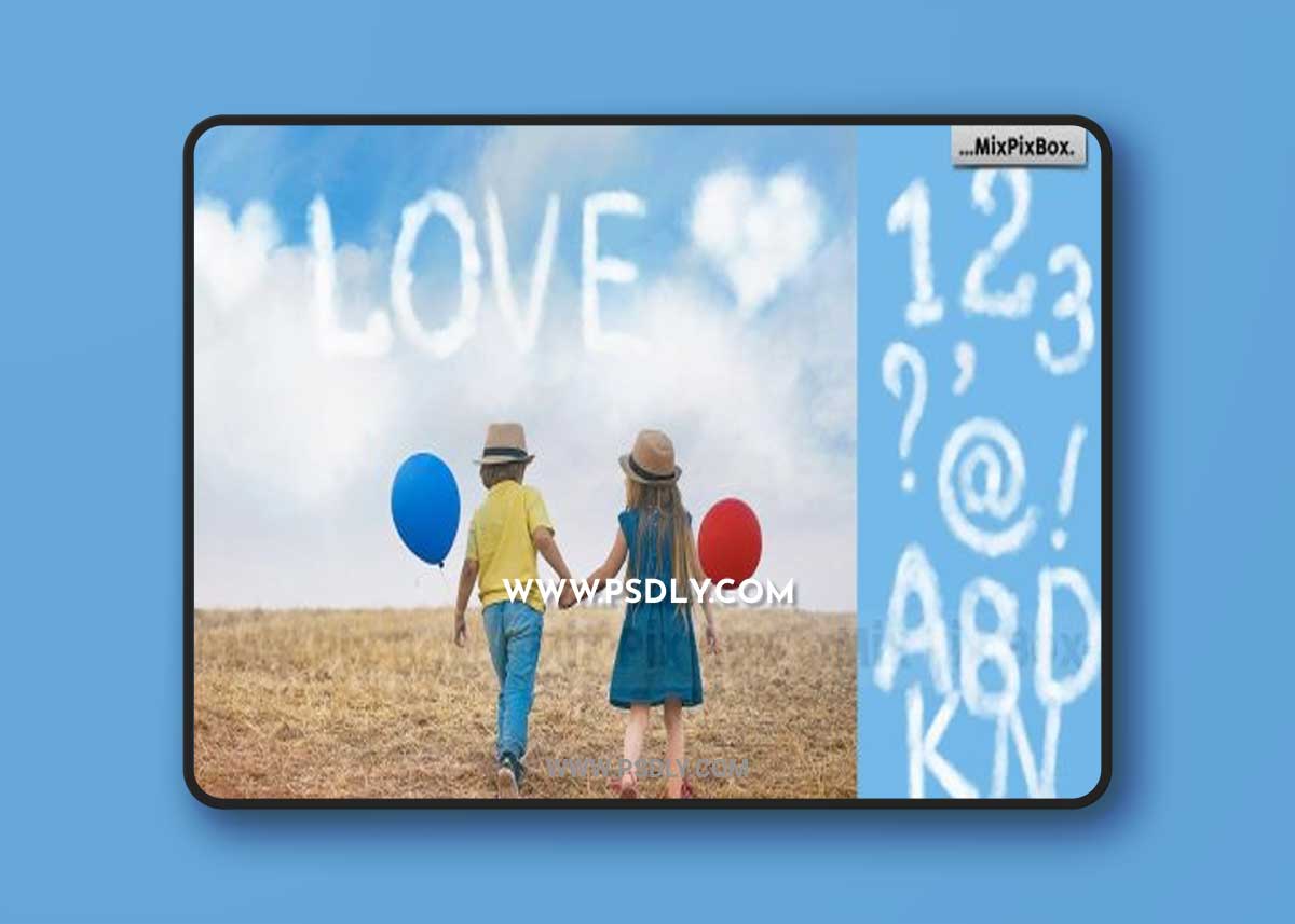 CreativeMarket - Cloud Alphabet Photo Overlays 6043491