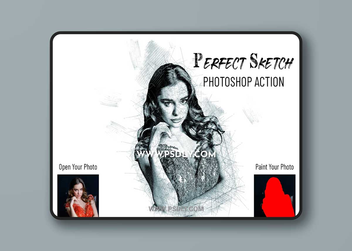 CreativeMarket - Perfect Sketch Photoshop Action 7037477