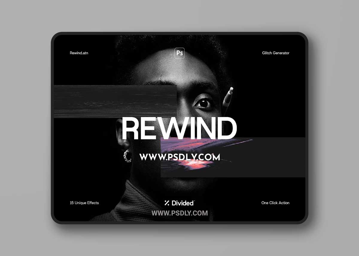 CreativeMarket - Rewind Glitch Generator (15 Actions) 6527608