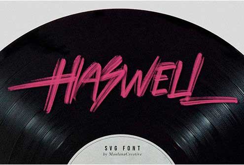 Haswell SVG Brush Font