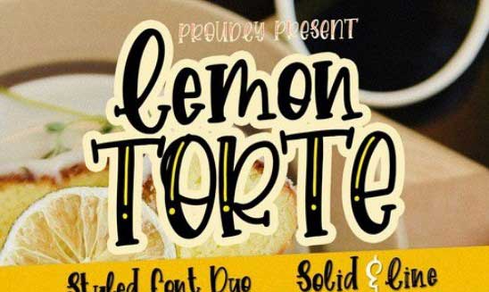 Lemon Torte - Crafty Font duo Solid & Line