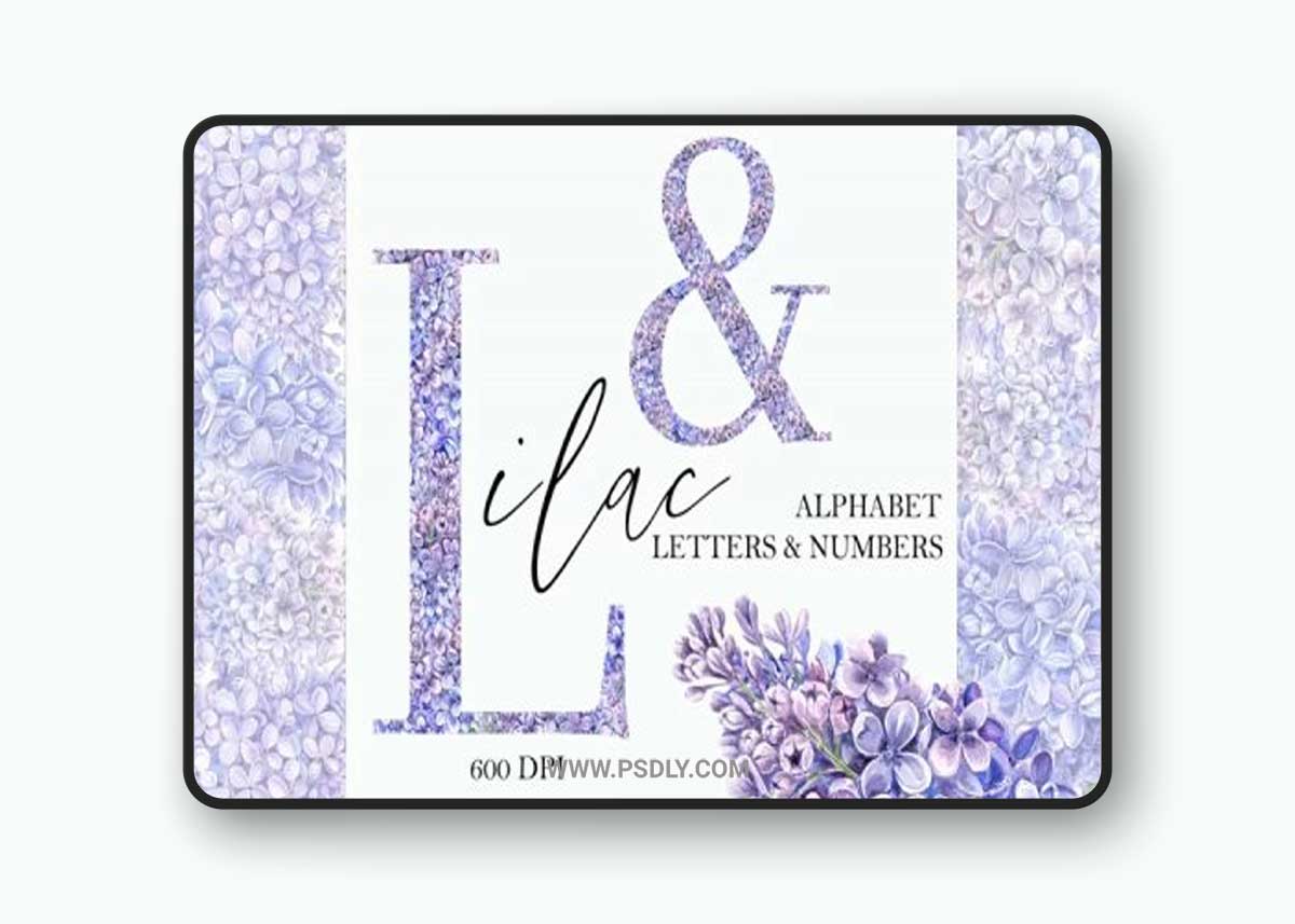 Lilac Floral Alphabet