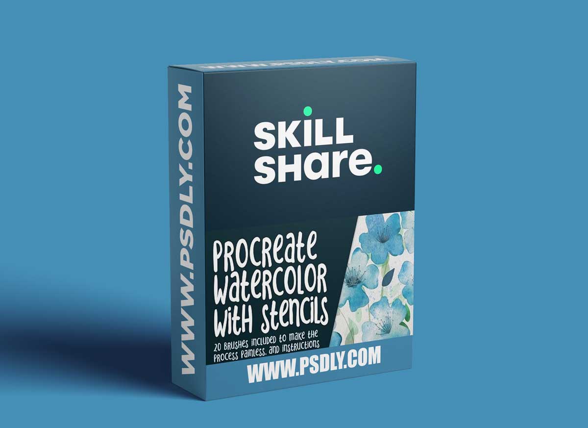 Procreate Watercolor with Stencils - 20 Stencil & Watercolor Brushes to Make the Process Painless