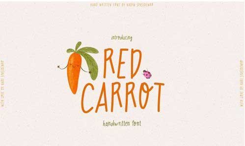 Red Carrot PlayFul Font
