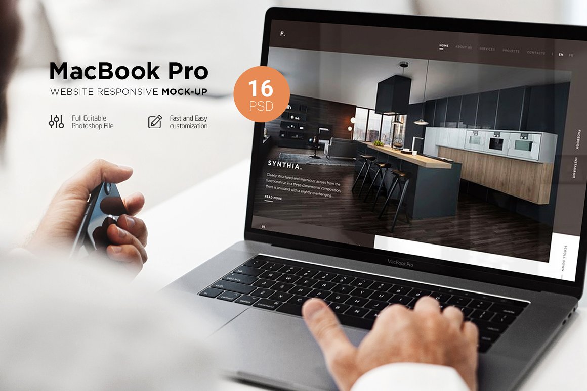 CreativeMarket - Set of MacBook Pro Laptops Mockup 6936811