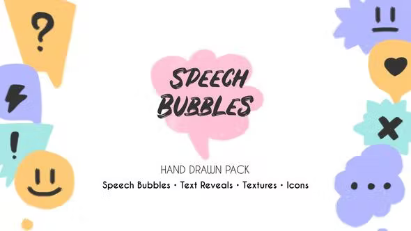 Videohive Speech Bubbles. Hand Drawn Pack 36614448