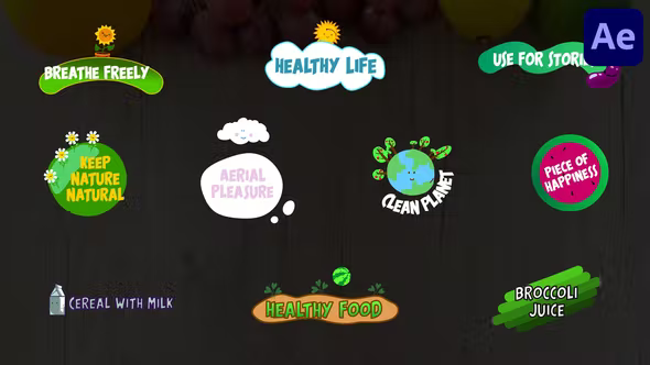 Videohive Nature Emoji Titles for After Effects 36570008