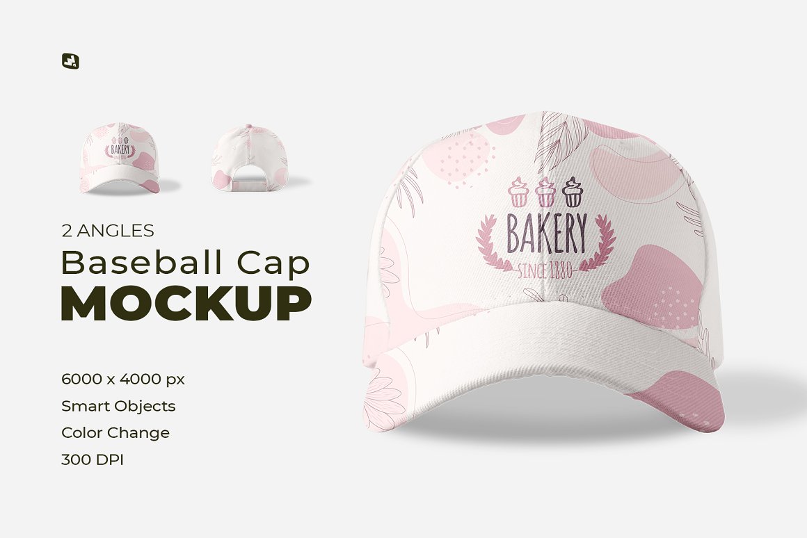 CreativeMarket - Velcro Snapback Baseball Cap Mockup 7037461