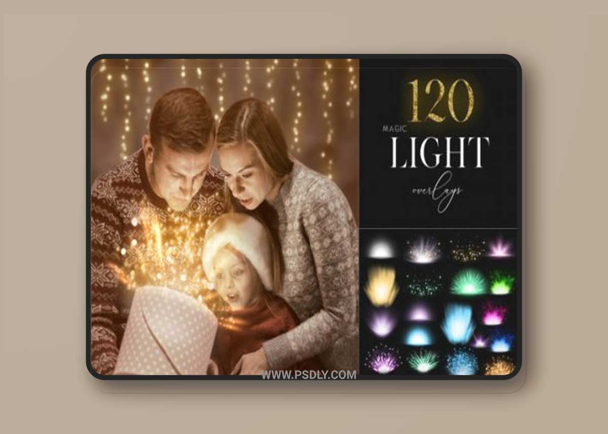 120 Magic Christmas Light Overlays