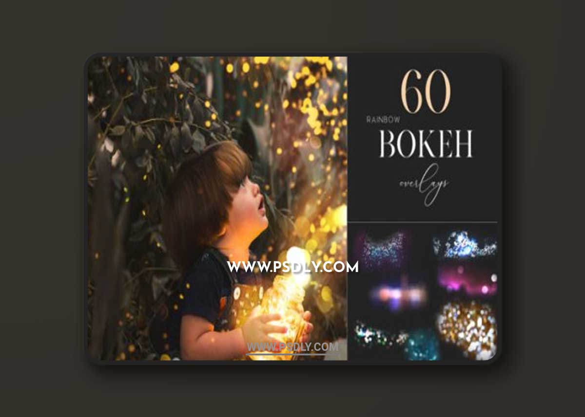 60 Rainbow Bokeh Overlays, Light Effects