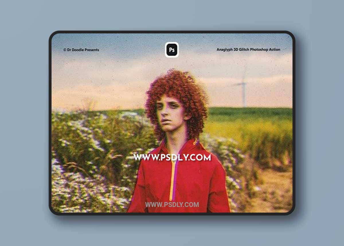 Anaglyph 3D Glitch Photoshop Action