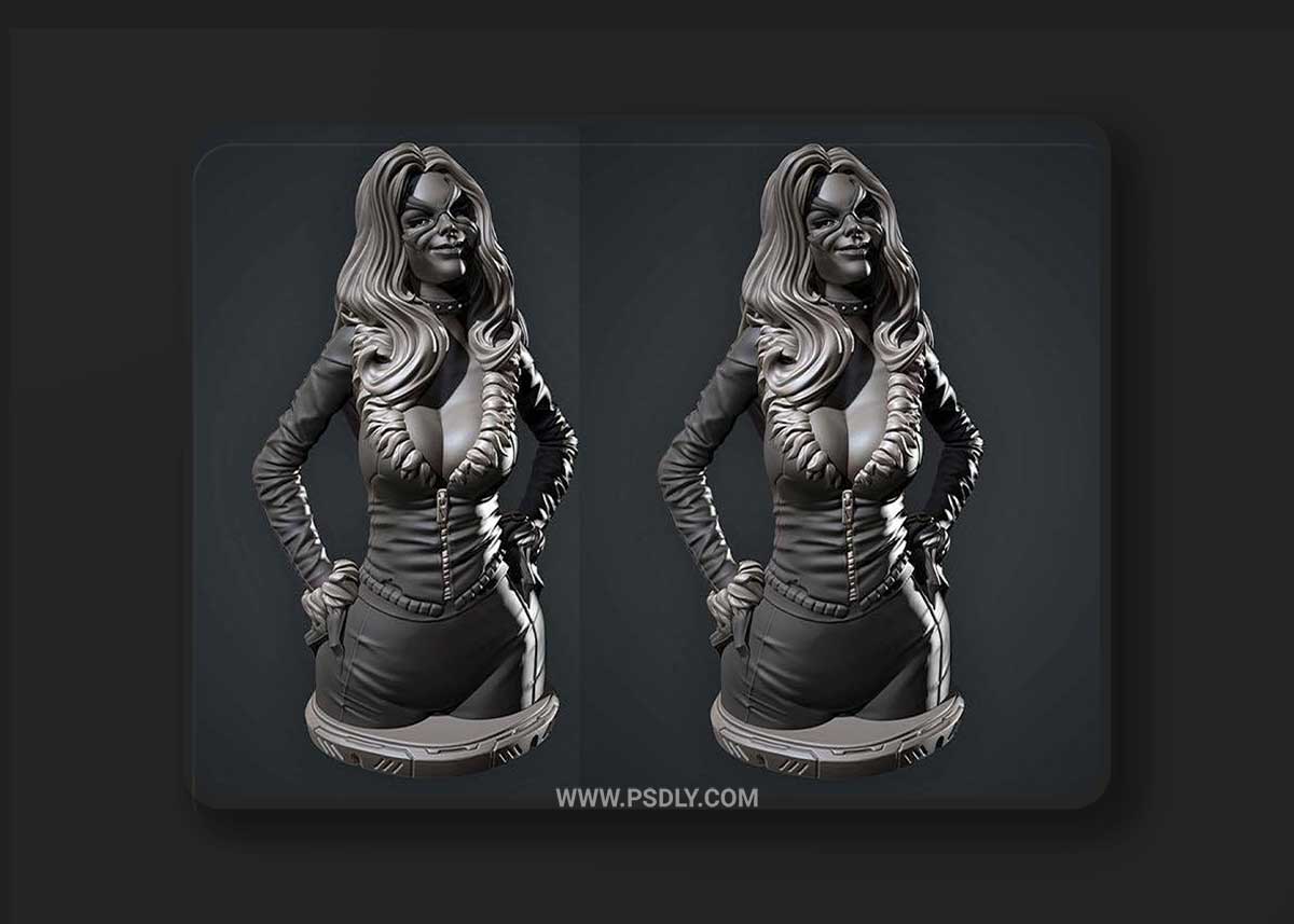 Black Cat bust 3D Printable Model
