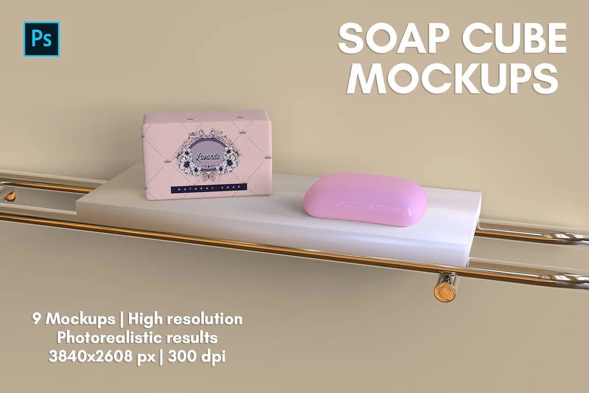 CreativeMarket - Soap Cube Mockups - 9 Views 4745012
