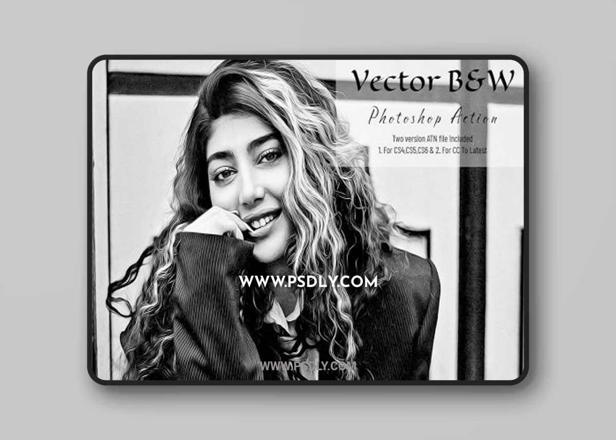 CreativeMarket - Vector B&W Photoshop Action 7151072