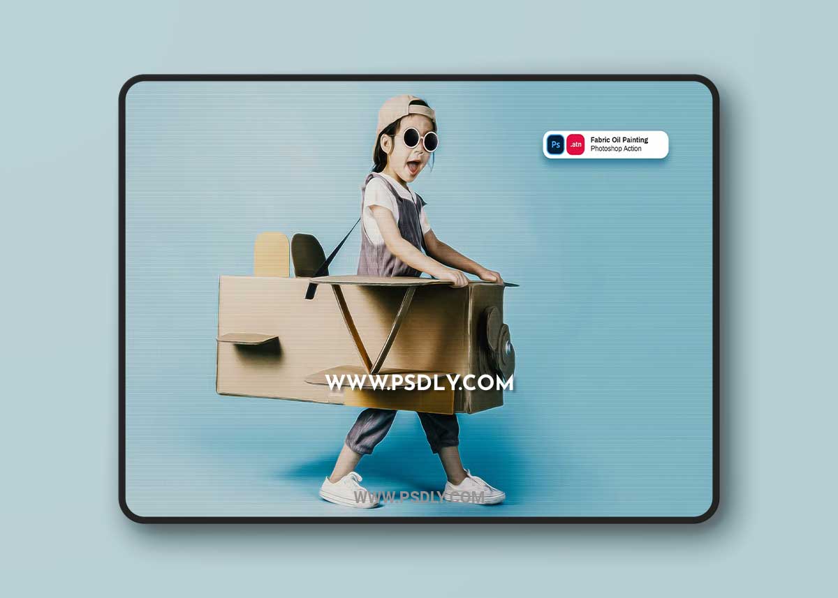 Fabric Oil Painting Photoshop Action 5KXHVS3