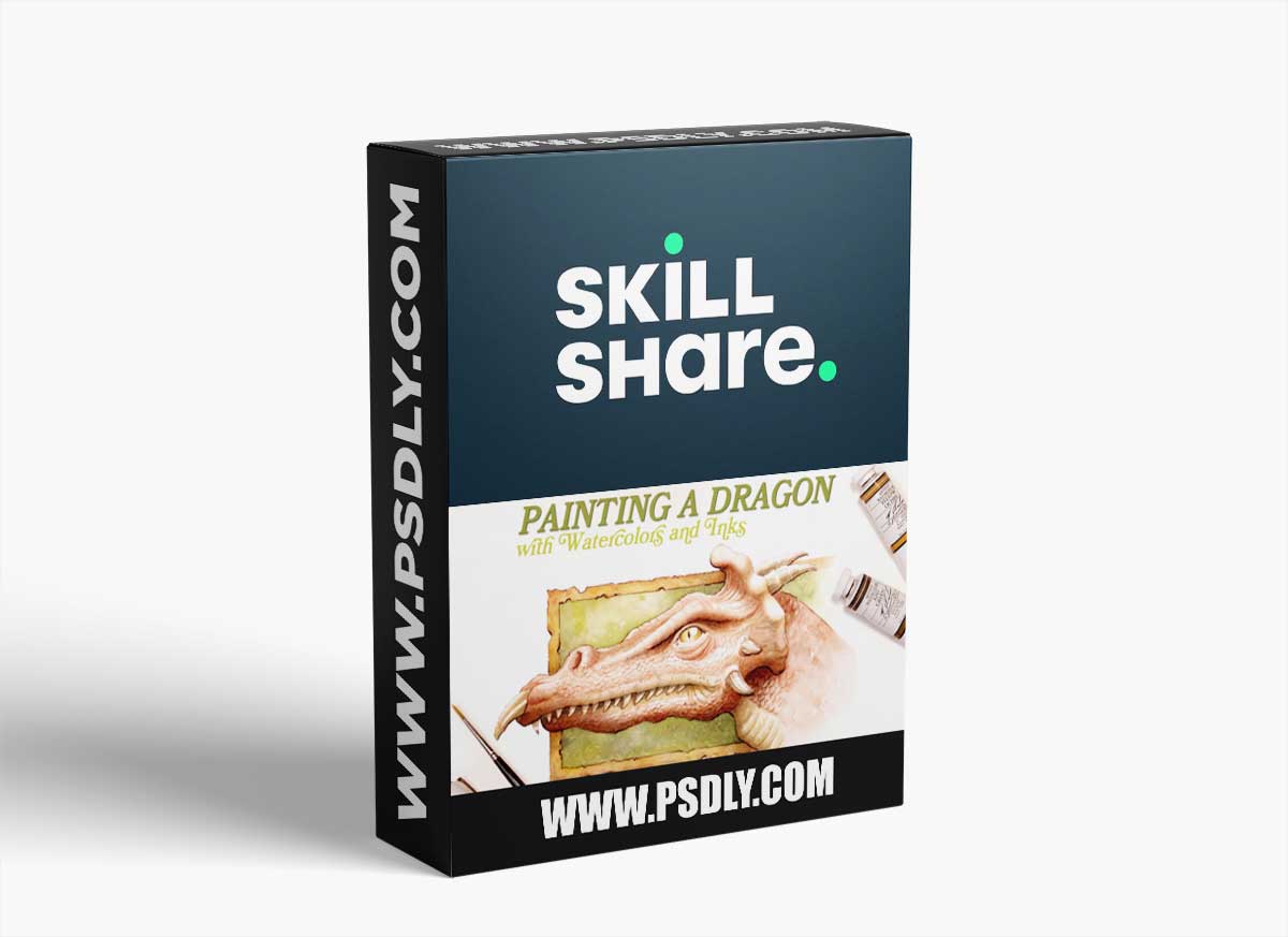 Painting a Dragon Head in Inks and Watercolors- Fantasy Illustration Techniques