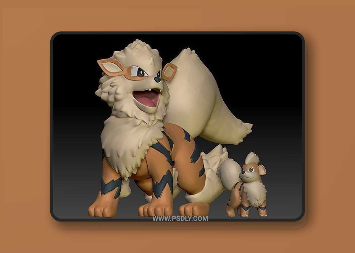 Pokemon Growlithe Arcanine 3D Printable