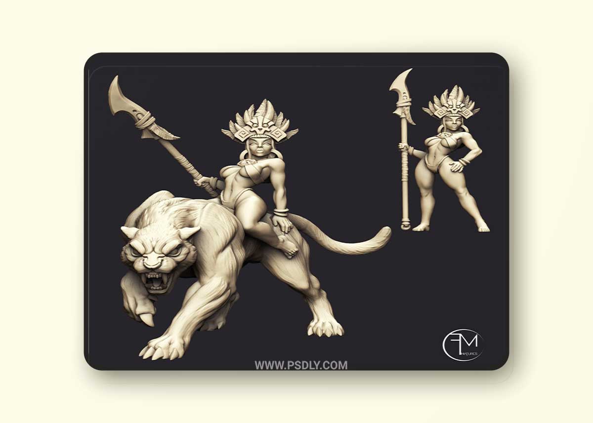 Princess on Panther 3D Model