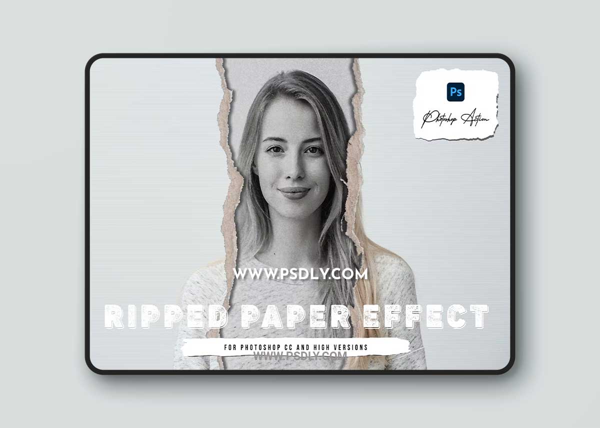 Ripped Paper Photo Effect Action JWQQKES