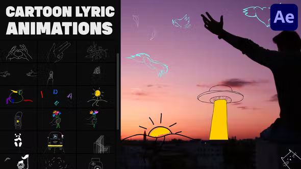 Videohive Cartoon Lyric Animations for After Effects 36947162