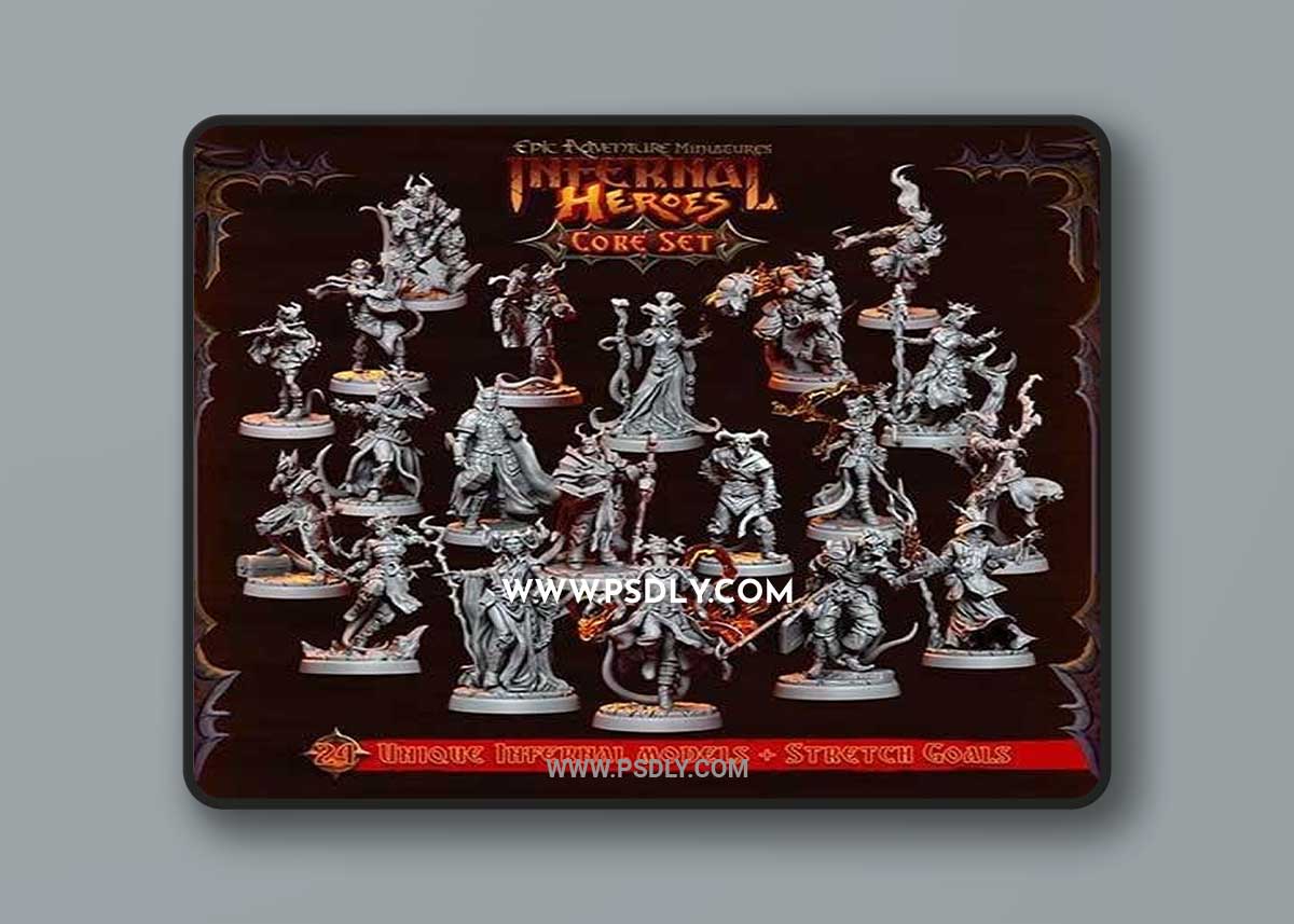 3D Print Models Epic Adventure Miniatures - Infernal Heroes