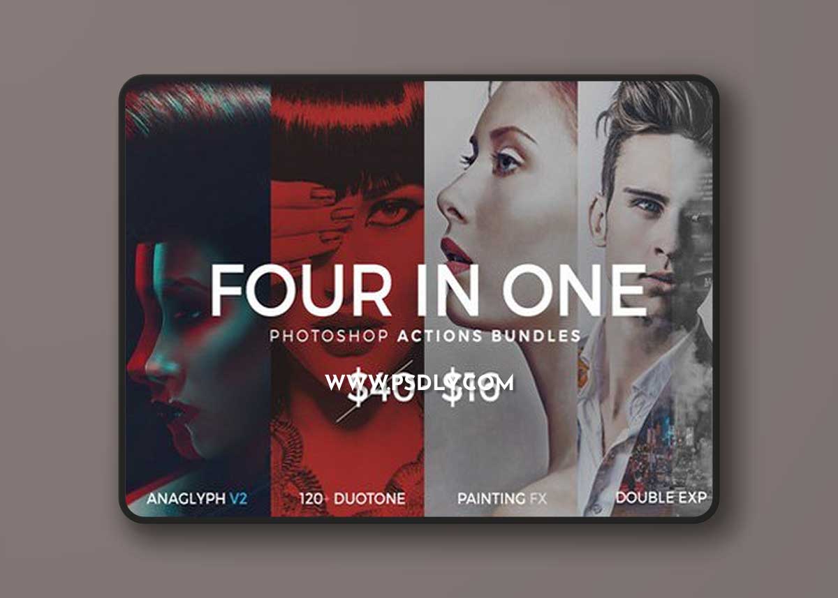 4 in 1 Photoshop Actions Bundles