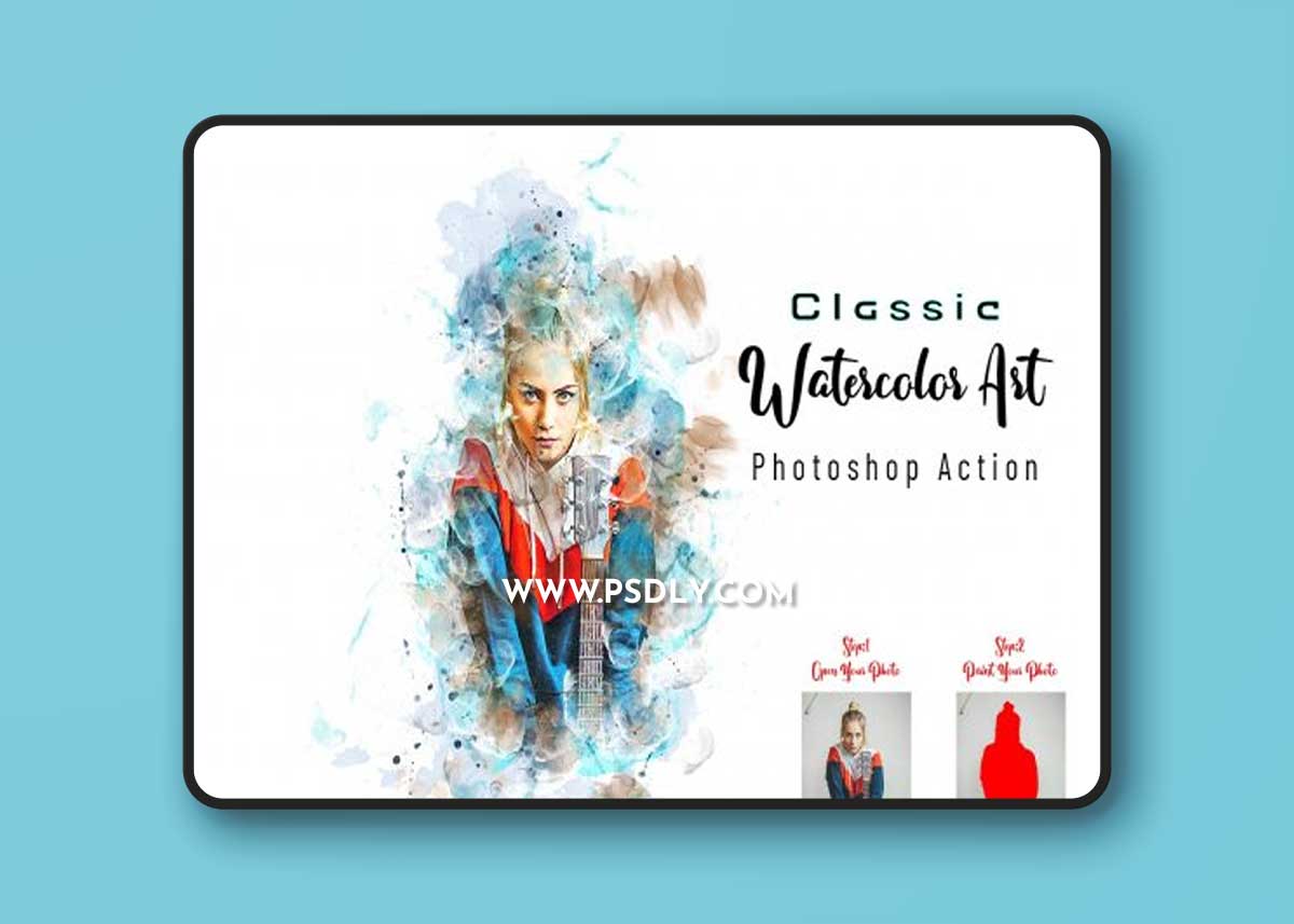CreativeMarket - Classic Watercolor Art PS Action 7213594