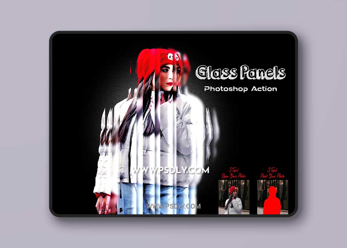 CreativeMarket - Glass Panels Photoshop Action 7194981