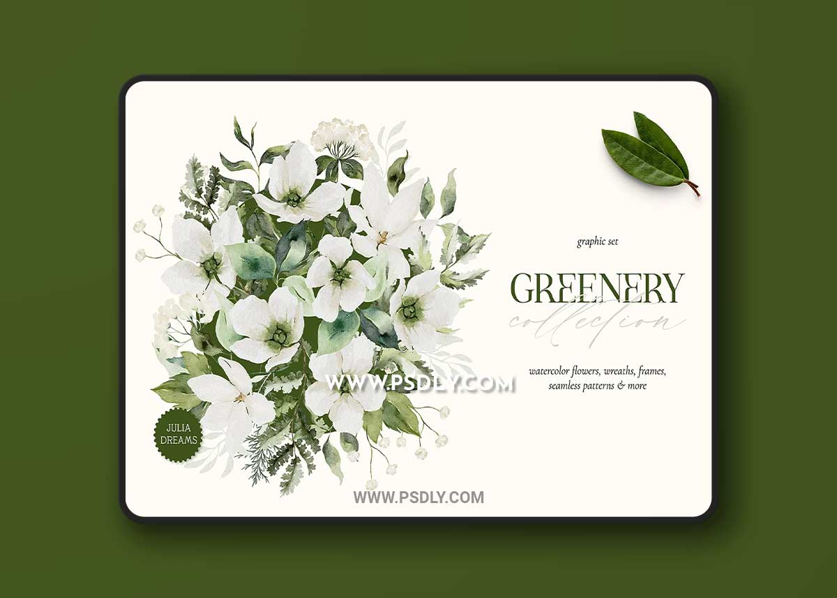CreativeMarket - Greenery Watercolor Collection 7139406