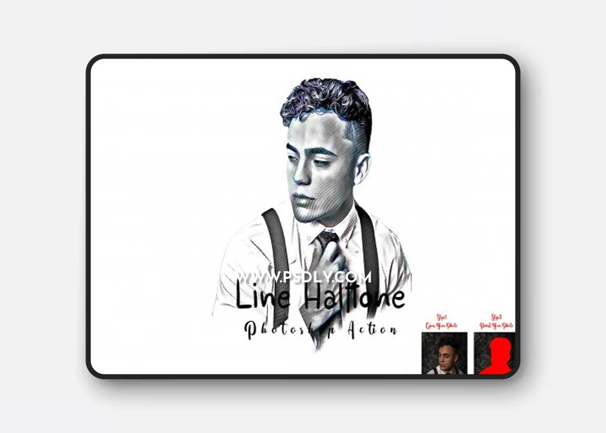 CreativeMarket - Line Halftone Photoshop Action 7211955