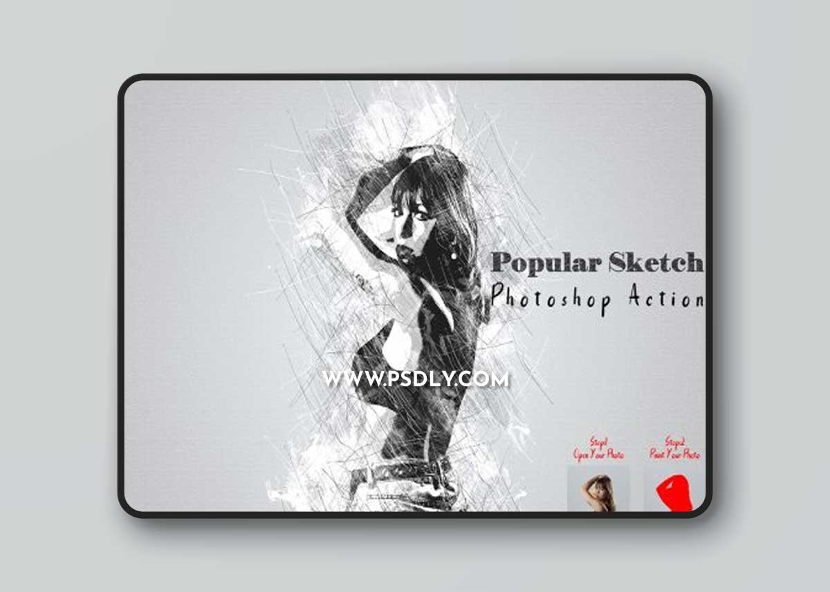 CreativeMarket - Popular Sketch Photoshop Action 7248230