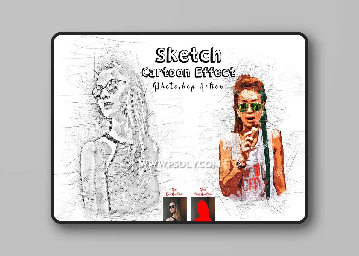 CreativeMarket - Sketch Cartoon Effect PS Action 7209454