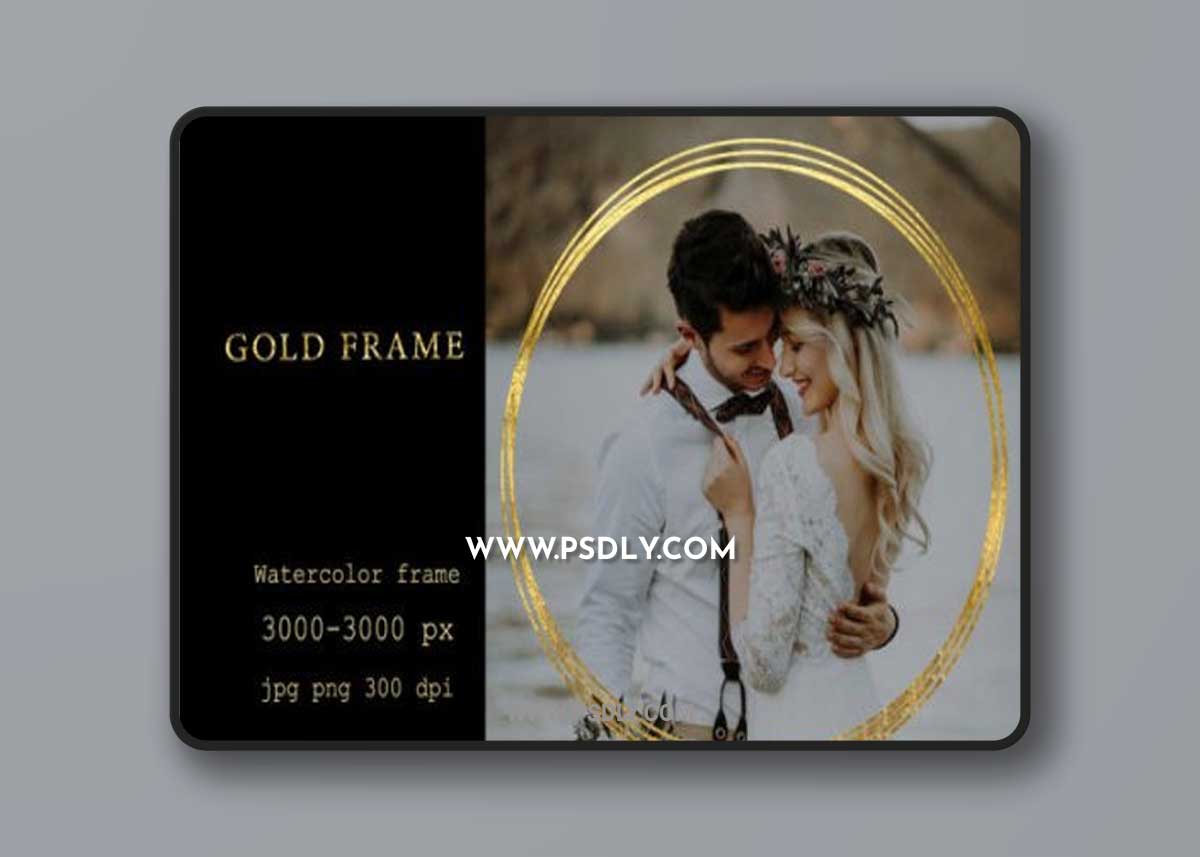 Gold Frame Geometric Sublimation Wedding