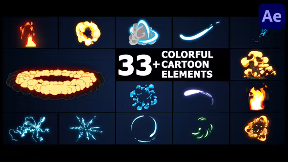 Videohive Colorful Cartoon Elements | After Effects 37981265