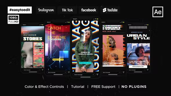 Videohive Glitch Instagram Stories 37991982
