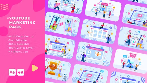 Videohive YouTube Marketing Pack | After Effects 37996106
