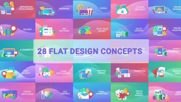 Videohive Flat Designs Concepts 23646733