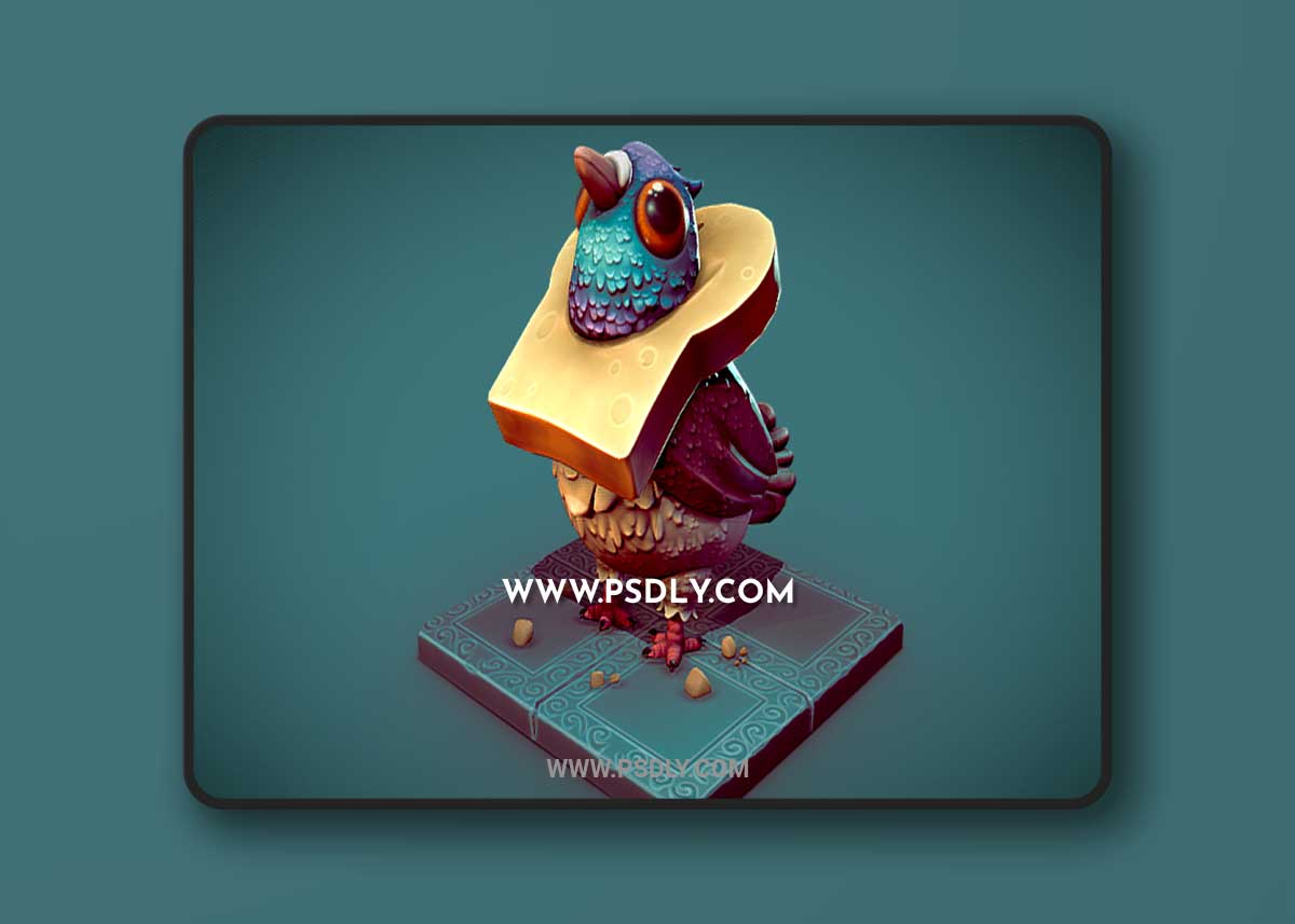 Bread Head Pigeon 3D STL